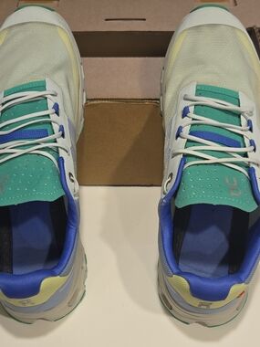 On Running Mint Green & White Running Sneakers